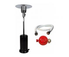Parasol chauffant gaz 13KW NOIR Chauffage de terrasse extérieur Livré avec tuyau et détendeur gaz
