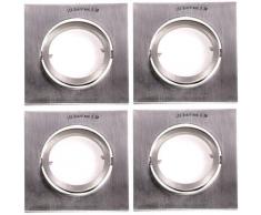 Ensemble de 4 plafonniers à LED, carrés, en aluminium, dimmer, D 8,3 cm
