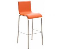 Tabouret Avola cuir plat E78 orange