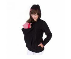Porte bébé noir + rouge Trois-en-un mère multifonctions Kangourou Zipper Hoodie Manteau avec