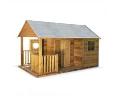 Alice's Garden - Maisonnette avec véranda en bois FSC de 4,5 m², Rose - cabane en pin autoclave