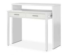 Bureau console extensible coloris blanc Artik - 87 x 98 x 36 cm - Pegane
