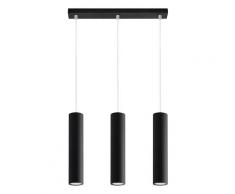 Suspension 3 flammes en métal suspension suspension design salle à manger 3 flammes noir, en acier,