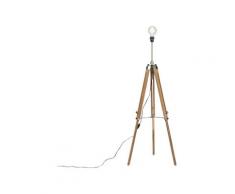 Lampadaire tripode Teck Acier - Cortin Qazqa Rustique Luminaire interieur