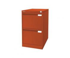 Bisley Classeur pour dossiers suspendus à 1 rangée, 2 tiroirs, format A4, orange | 3623603