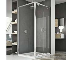 Cabine Douche 90x80 AP. 80 CM H185 trasparente modèle Sintesi Duo 2 Portillons