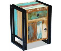 Helloshop26 - Table de nuit chevet commode armoire meuble chambre bois de récupération massif - Bois