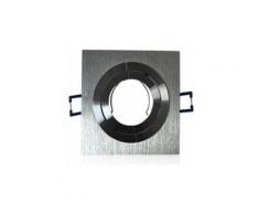 Support spot carré encastrable orientable aluminium | MR16 - Aluminium brillant