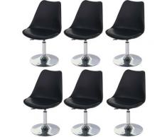 6x chaise pivotante Malmö T501, hauteur réglable, similicuir ~ noir