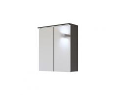 Armoire de salle de bain Galaxy Grey - 60 x 20 x 68 cm - Rangement mural avec miroir - Livraison