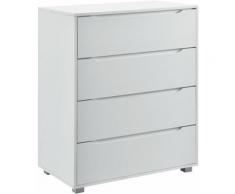 Commode de salon à 4 tiroirs meuble de rangement 101,5 cm blanc - Blanc