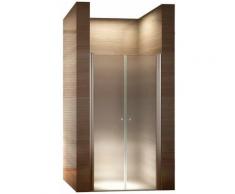 Porte de douche hauteur 195 cm en verre de sécurité dépoli 80x195 cm