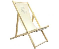 Chilienne en pin et tissu Santos beige et gris - Beige et gris
