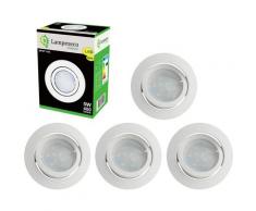 Lot de 5 Spot Led Encastrable Complete Blanc Orientable lumière Blanc Neutre eq. 50W ref.888