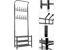 WYCTIN®Porte-manteau Portant vestiaire d'entrée style contemporain multi-rangements 67L x 30l x