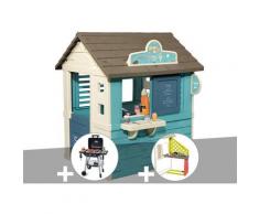 Smoby - Cabane enfant Sweety Corner + Barbecue + Cuisine d'été - Bleu