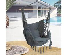 Idmarket - Fauteuil suspendu BALI 2 coussins gris - Gris