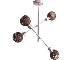 Etc-shop - Plafonnier spot boule en papier tressé réglable en set comprenant des ampoules LED