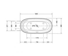Duravit Ag - Duravit Vero Baignoire d'angle droite 180x80cm, habillage acrylique sans joint, deux