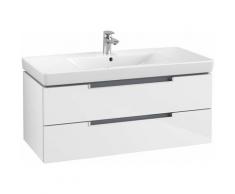 Villeroy et Boch Meuble-lavabo Subway 2.0 A690, Coloris: Blanc brillant, manche : argent mat
