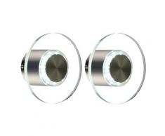 Lot de 2 appliques LED, abat-jour en verre, diamètre 15,7 cm, DANA