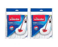 Vileda Tête de Balai à serpillère, en Microfibre, Microfibre, Blanc, Twin Pack