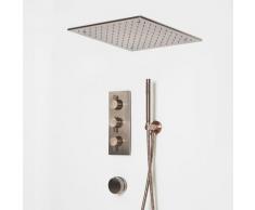 Amara - Kit de Douche Thermostatique Avec Mitigeur Pommeau Encastré Douchette et Vidage-Remplissage
