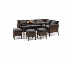 Blumfeldt Titania Lounge Salon de jardin complet polyrotin marron & gris foncé