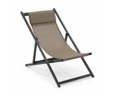 Chilienne pliante avec repose tête - Beige