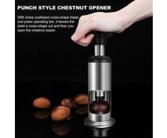 Ouvre-chataigne eplucheur de noix en acier inoxydable poinçon manuel casse-noisette decortiqueur
