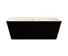MALMO Baignoire îlot rectangulaire 150x75 cm Noir - Noir