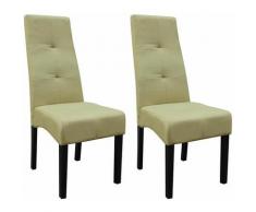 DALLAS - Lot de 2 Chaises Vert Clair Capitonnées - Vert clair
