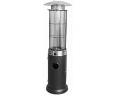 Chauffage d'extérieur gaz 13kW – Alaskan – Parasol chauffant design. noir. véritable flamme.