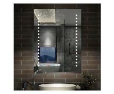 Miroir LED miroir de salle de bain Miroir lumineux 80x60cm anti-buée