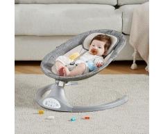 Kimbosmart Balancelle bébé - Transat électrique Rose - Chaise Haute - 5 Vitesses - bluetooth musique