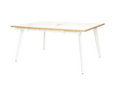 Certeo - Table de réunion Yunique | Extensible | HxLxP 740 x 1200 x 1594 mm | Double | Blanc |