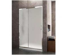 Paroi de douche frontale avec ouverture latérale, une Porte coulissante et un panneau fixe,