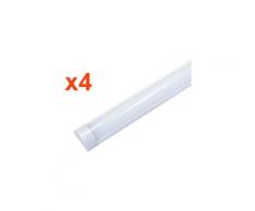 Silamp - Réglette lumineuse LED 120cm 48W (Pack de 4) - Blanc Neutre 4000K - 5500K