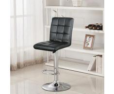 Lot de 8 Tabourets de Bar NOIR en Simili Cuir Chaises Bar Style Contemporain