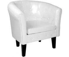 Ecomsof - Fauteuil Vintage Chesterfield Salon Bureau : Blanc