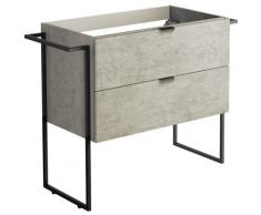 Allibert - Meuble sous-vasque 80 cm FAKTORY - 2 tiroirs à fermeture progressive béton minéral