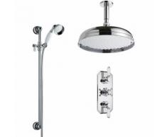 Hudson Reed - Kit de Douche Thermostatique à Encastrer avec Pommeau Ø30CM et Douchette Ø7CM