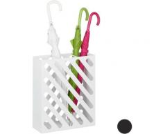 Porte-parapluie XL, Porte-cannes rectangulaire, acier, portable, 48 x 40 x 15 cm, blanc