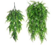 Abcrital - Plantes Artificielles Verdure Fougère de Boston Rotin Persan Faux Plante Suspendue