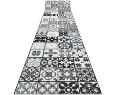 Rugsx - TAPIS DE COULOIR antidérapant AZULEJO PATCHWORK, CARREAUX DE LISBONNE gris / noir nuances