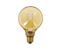Ampoule LED déco hologramme globe verre ambre culot E27 blanc chaud | Xanlite