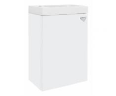 Meuble sous vasque+vasque fonte minéral ELYP, 1porte, blanc mat butée gauche, 400x609x220mm