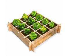 Carré potager 12 cases en bois - Marron