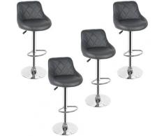 Tabouret de Bar Lot de 4 avec Siège Bien Rembourré, en Cuir Artificiel Chaise de Bar Similicuir,