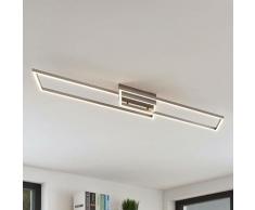 LED Plafonnier à intensité variable 'Quadra' en inox pour salon & salle à manger